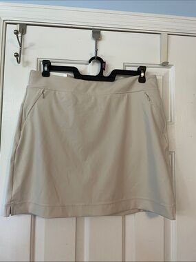 Beige Women’s Active Skort with Zip Pockets